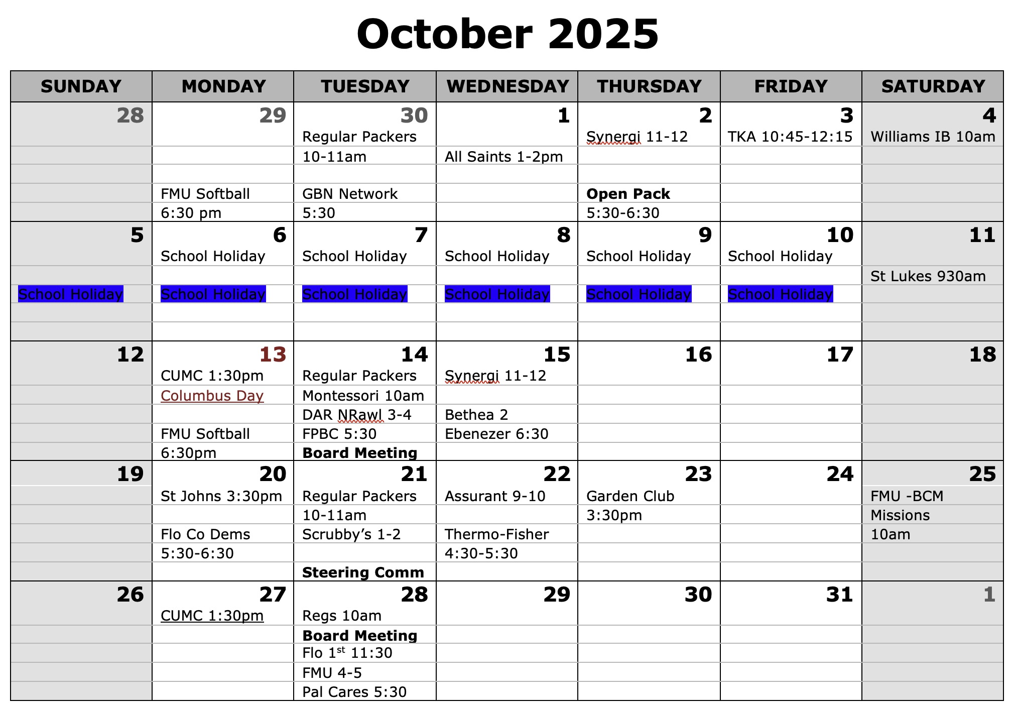 November 2022 Calendar