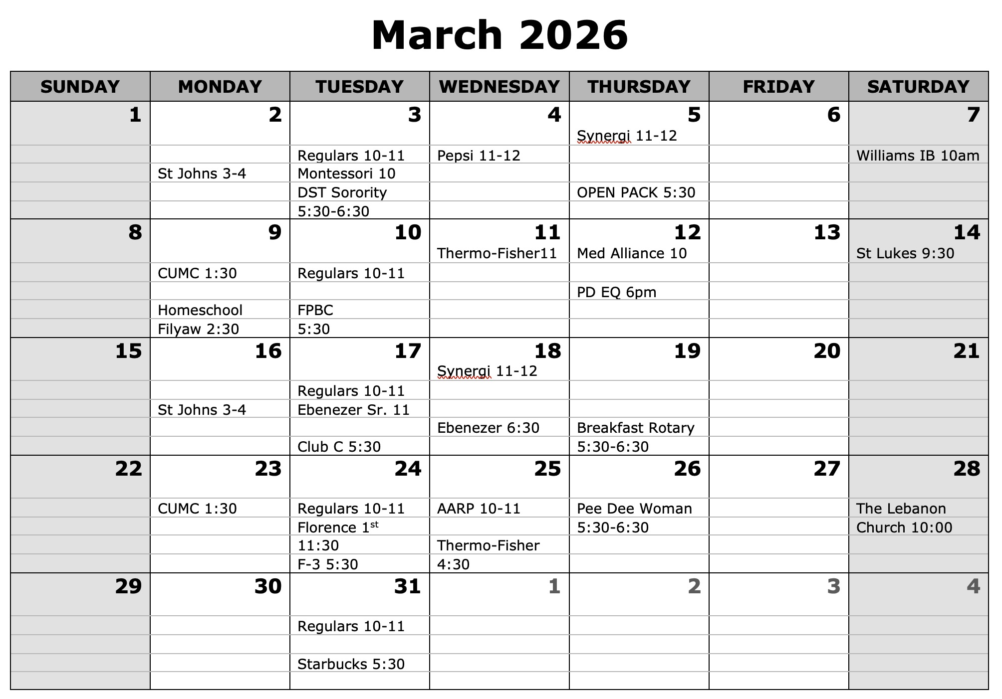 November 2022 Calendar