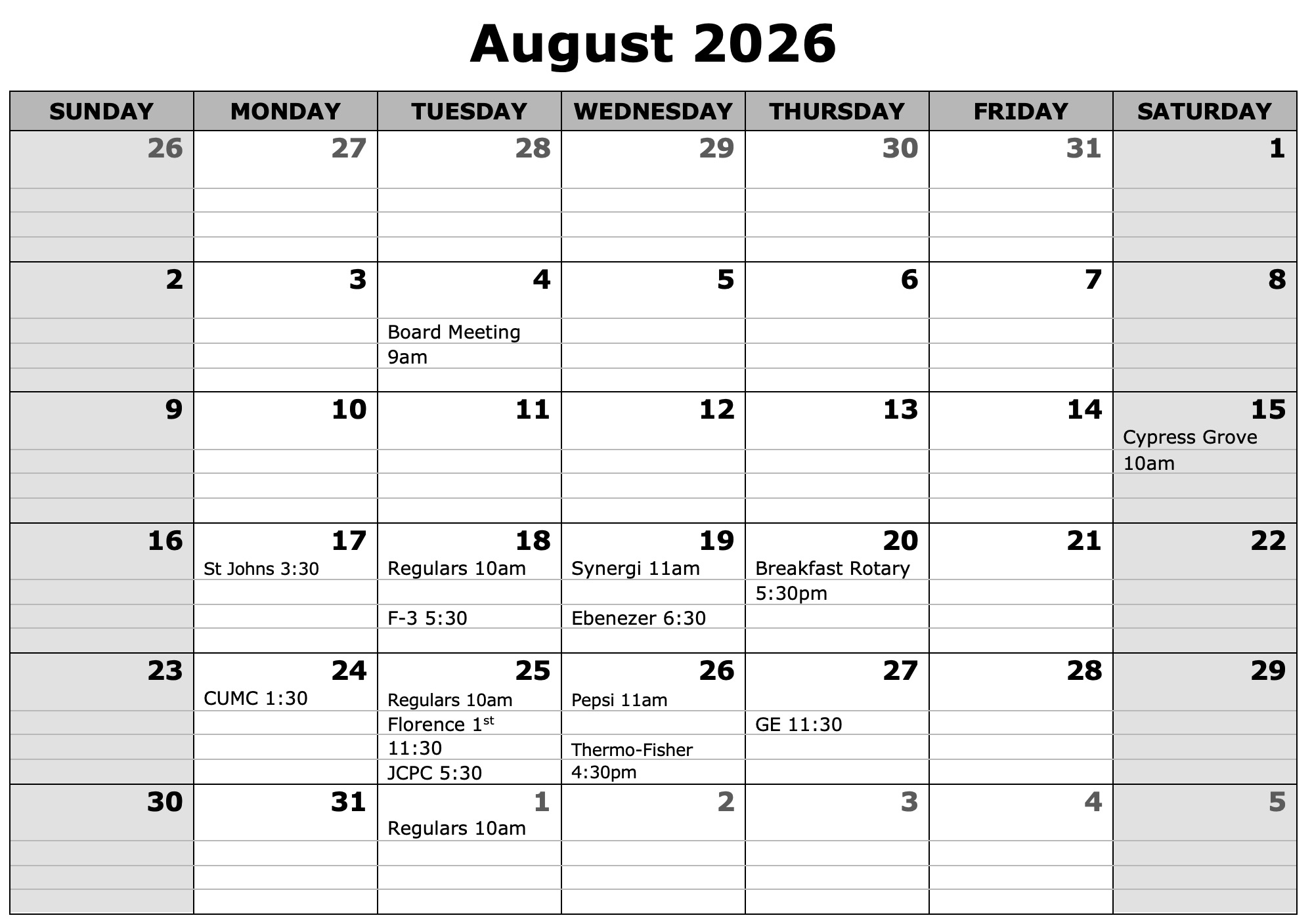 November 2022 Calendar